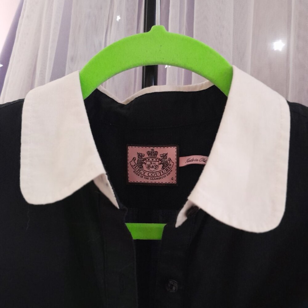 Lolita Gothic Black and white blouse with bustle back - Picture 3 of 6